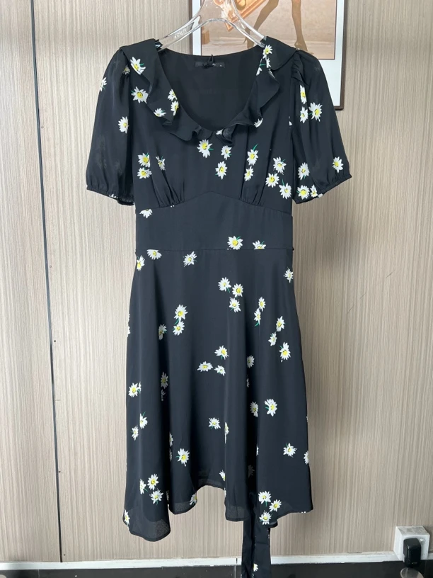 6658欧货品牌撤柜fg女装春夏新款时尚气质休闲碎花连衣裙