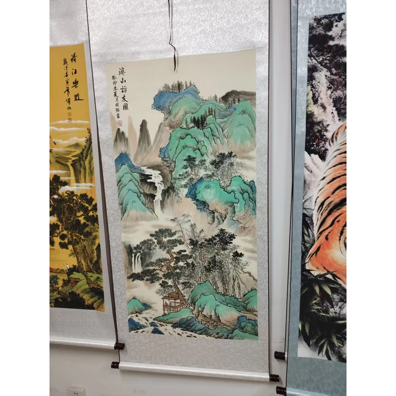 四尺《溪山访友图》-竖幅-玄关-山水挂画