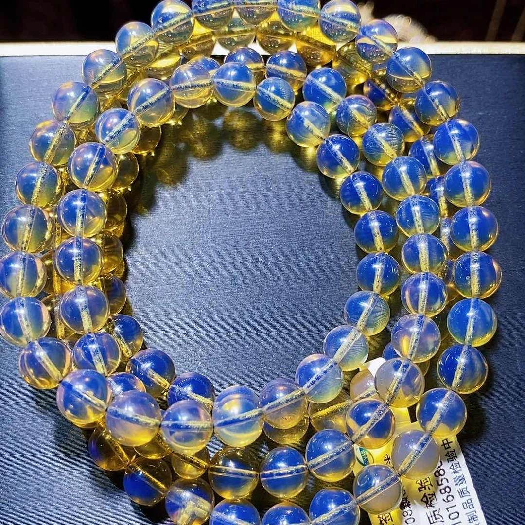 未镶嵌蓝珀手串6.5mm高蓝净水