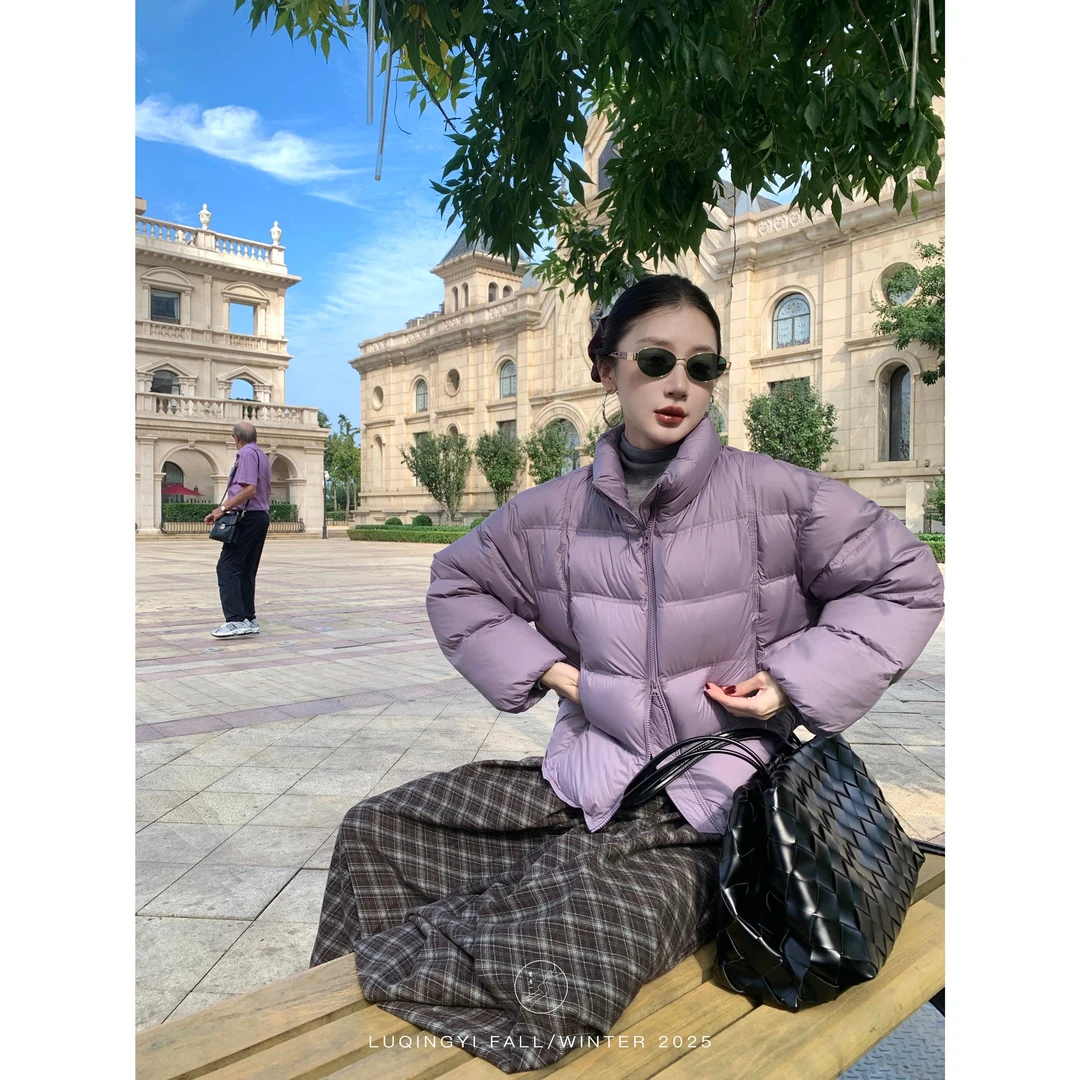 鹭青一8周年庆 10.13 20:00新品三星90白鸭绒复古立领羽绒服