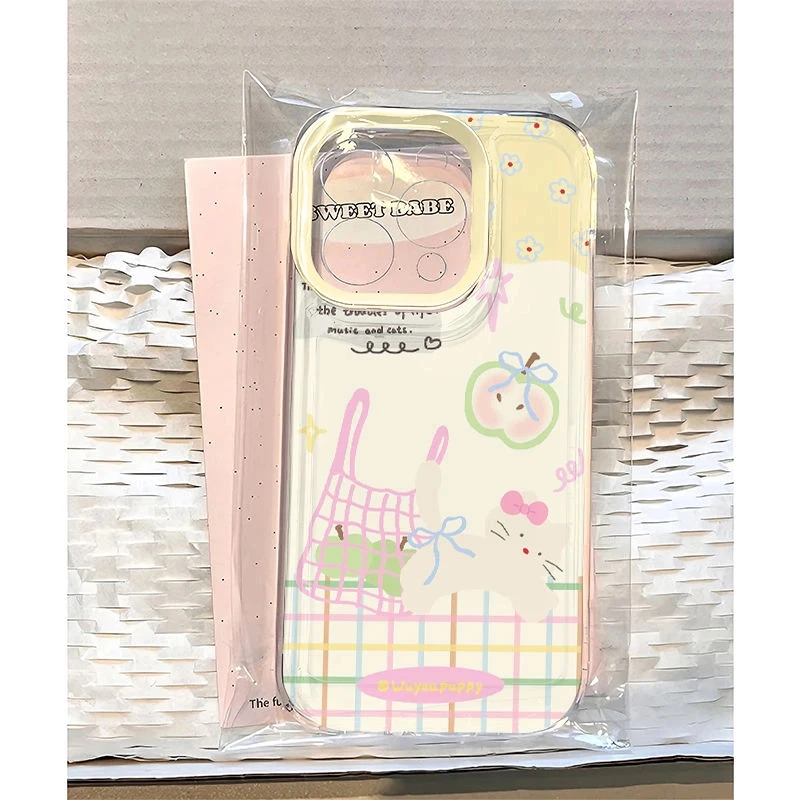 涂鸦小猫适用苹果16promax手机壳iphone15透明软13硅胶12/11p防摔