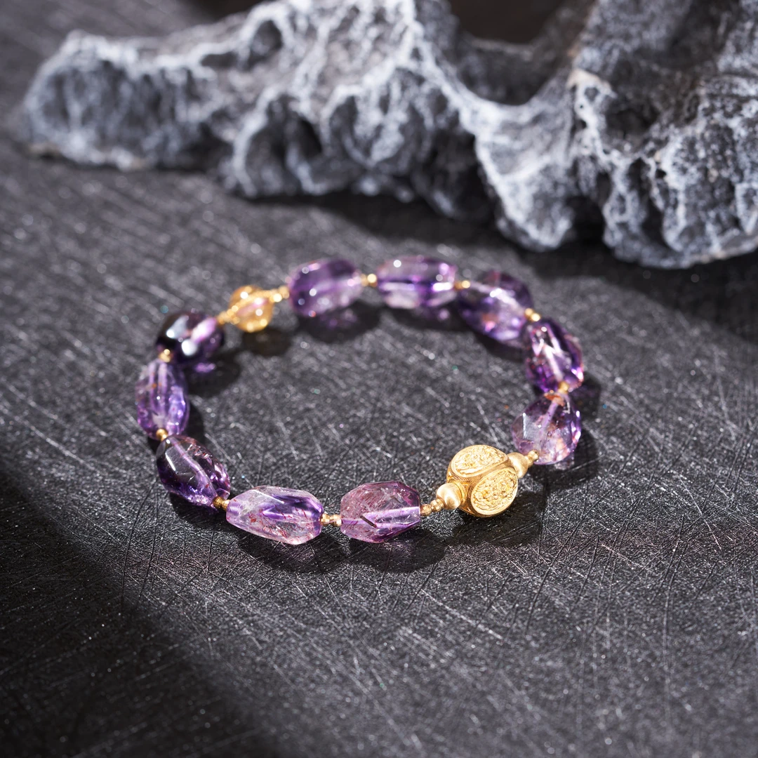 【玉氏珠宝】18K紫超随形手串