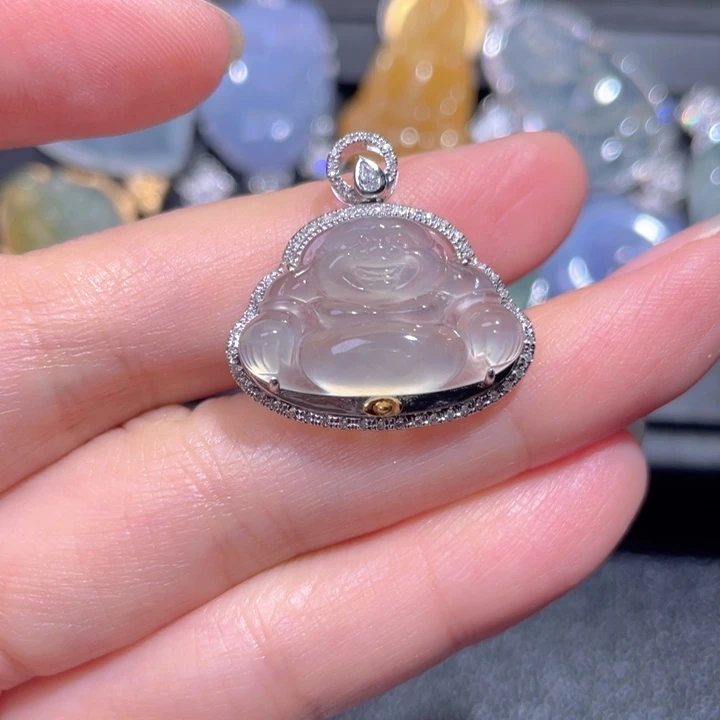 颈饰18K金镶嵌翡翠翡翠