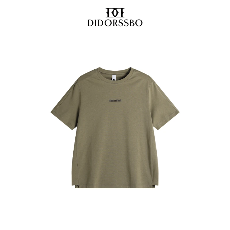 DIDORSSBO夏季男女款设计师款时尚潮流轻奢透气圆领T恤短袖3078