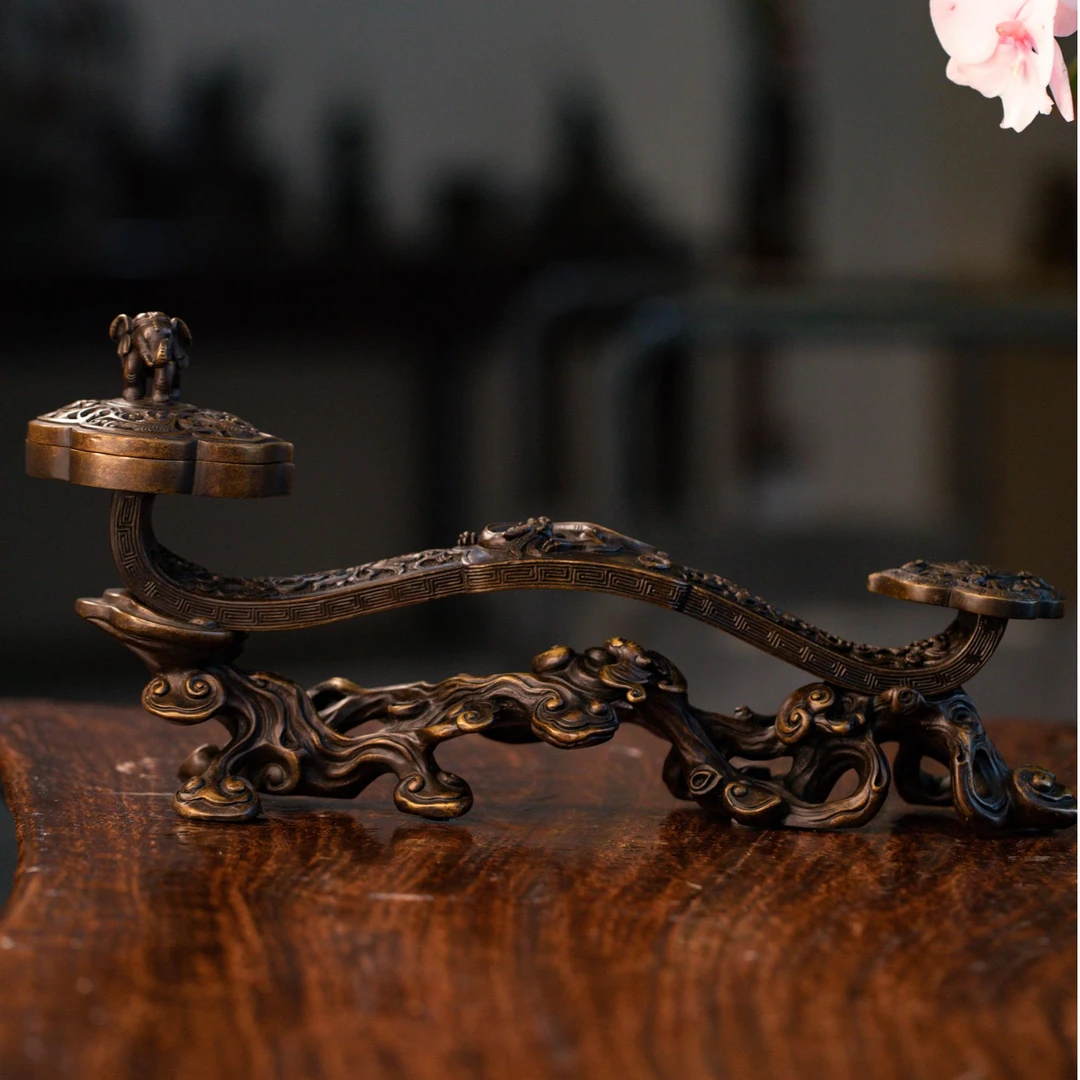 冠丞恭造香薰摆件铜摆件收藏桌面客厅玄关办公室装饰吉象如意炉