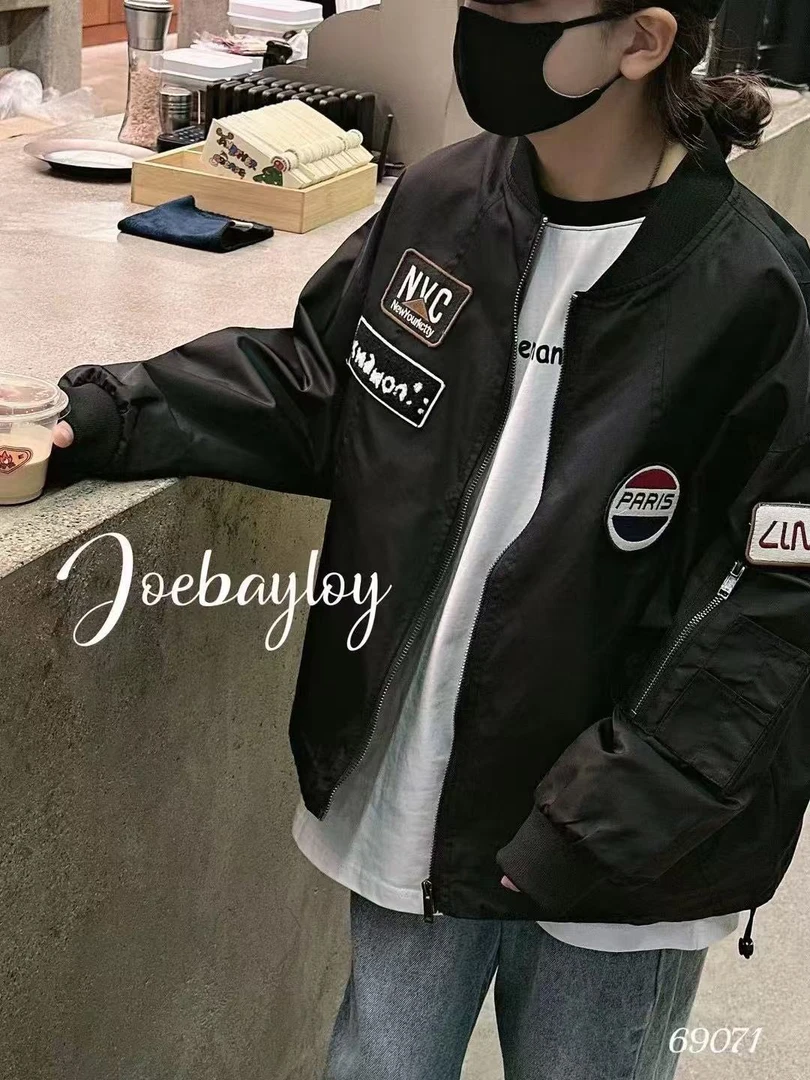 1197款棒球服春款儿童中大童外套春秋休闲外套