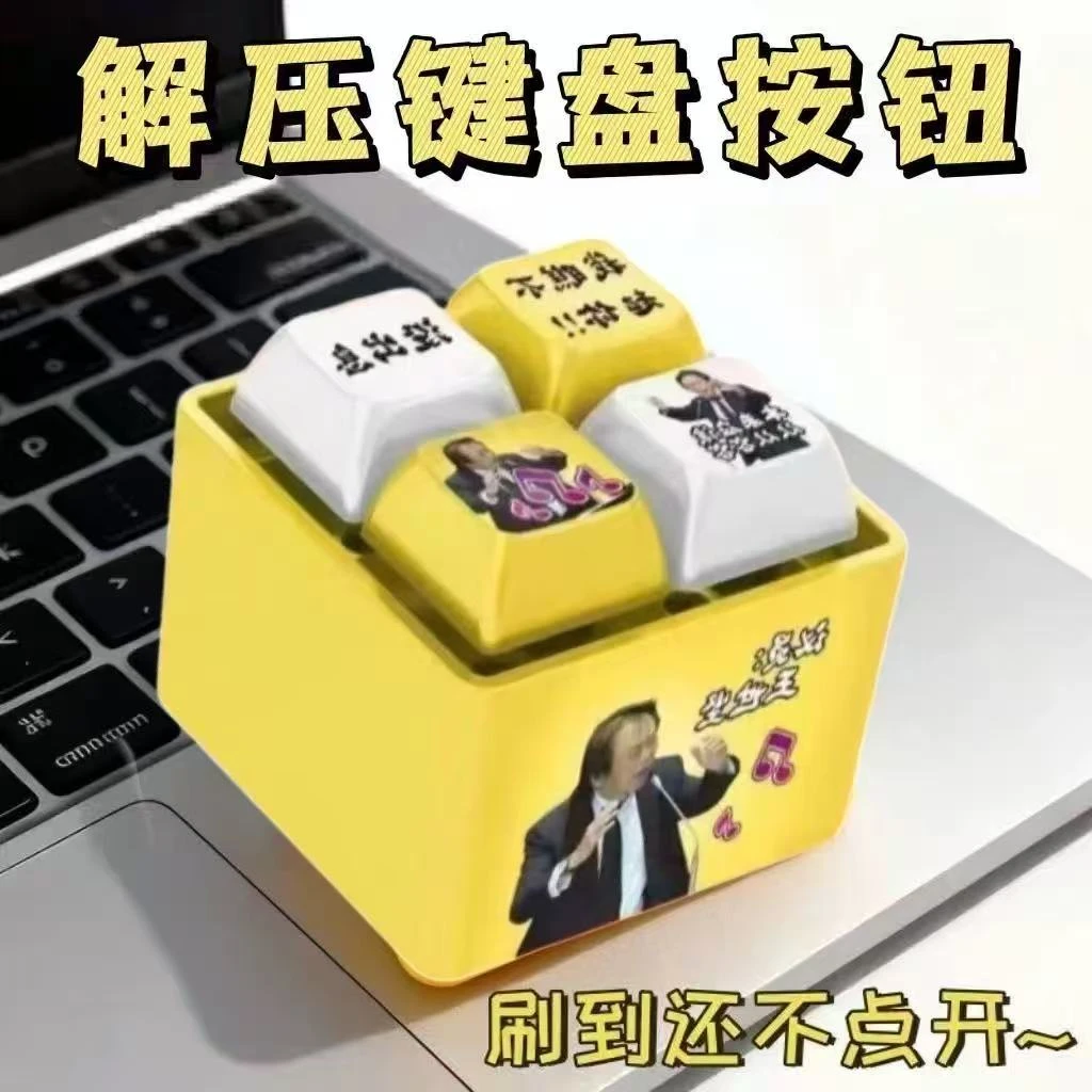 新款王世坚从从容容发光语音发音按键按钮键盘挂件钥匙扣解压玩具