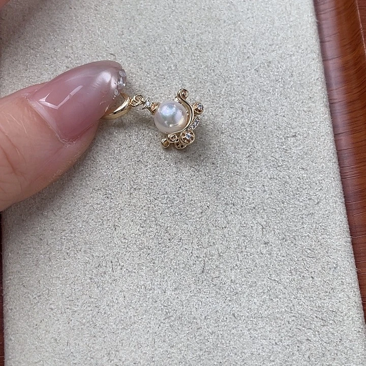 吊坠(不含链)银S925镶嵌海水珍珠