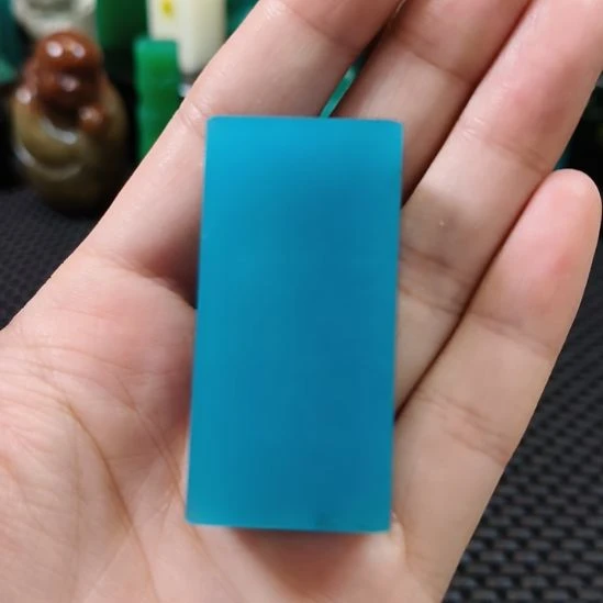 寿山石印石天空蓝扁章