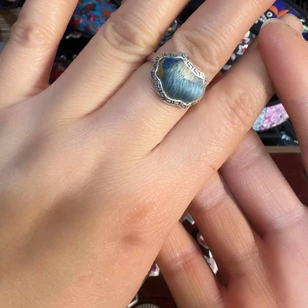 织绣民族风刺绣老绣戒指