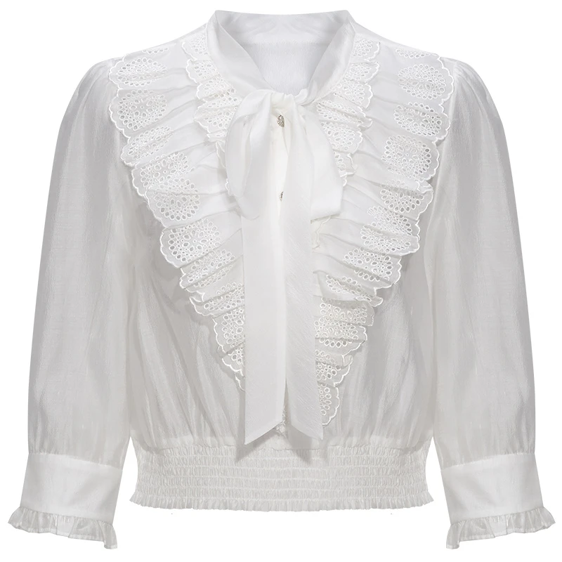 【品牌福利】FEXATA斐格思衬衫女镂空绣花衬衣F31B0506