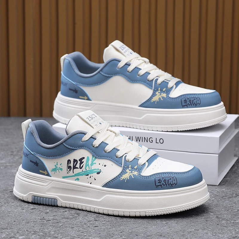 品牌断码2025春季青少年印花时尚休闲运动鞋学生百搭板鞋低帮鞋男