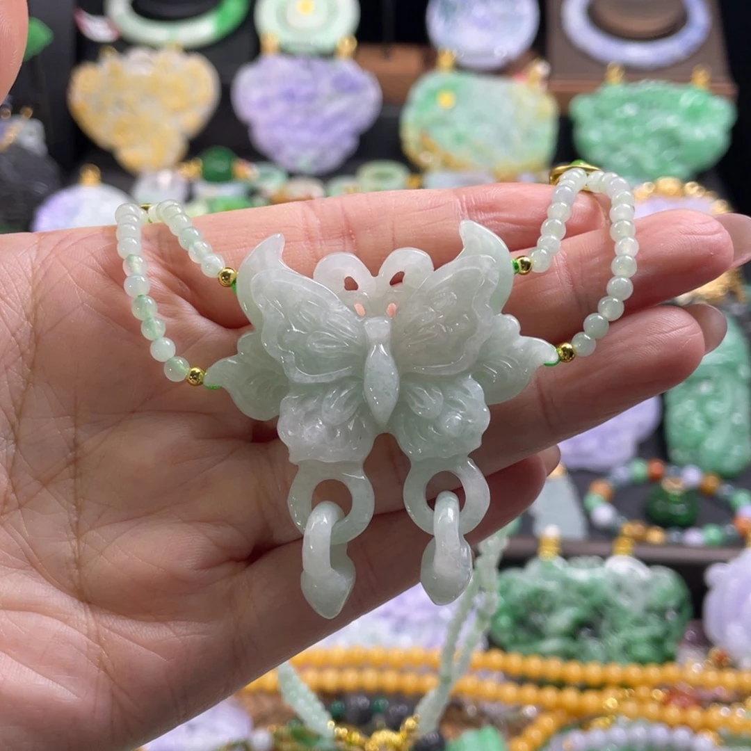 翡翠未镶嵌颈饰代编织