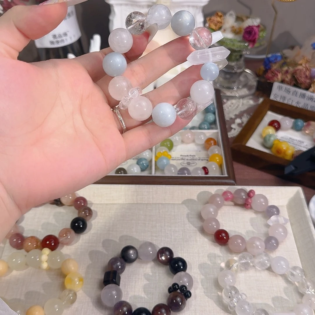 水晶手链合金天然水晶手串多样性发其一
