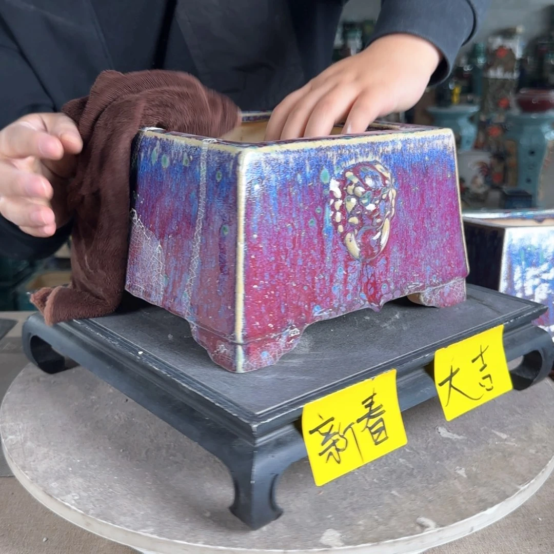 陶最****)。一风堂石湾花盆 微瑕