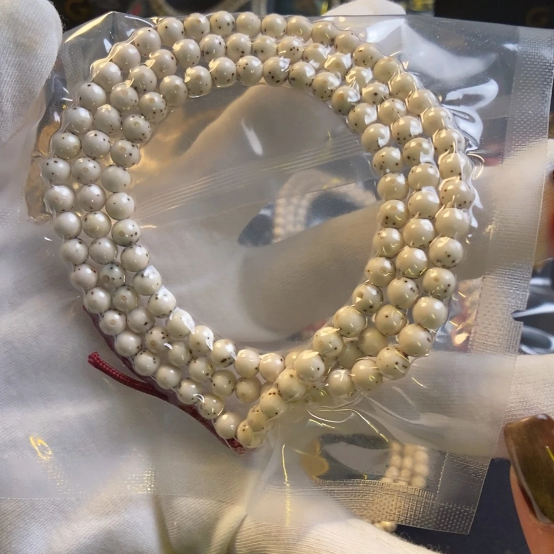 手串星月菩提骨瓷白数星星108龙蛋6圆
