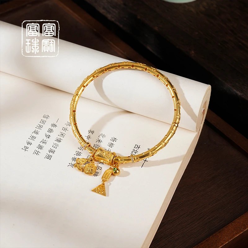 【愿所得】富富珠宝 18K金气质手镯（天然珠宝多样性发）