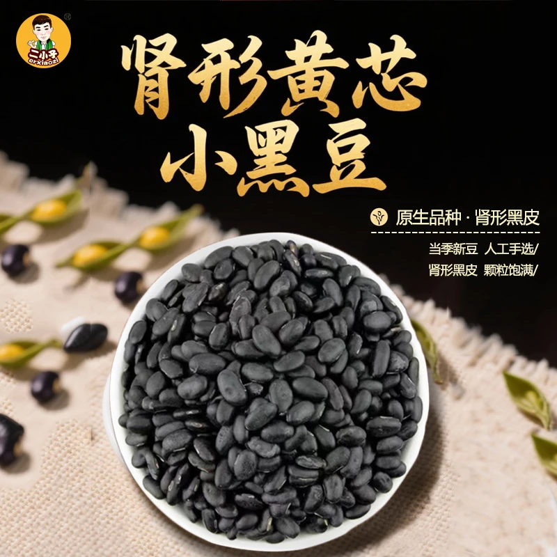 【姜姨家】二小子优质黄芯扁黑豆传统老品种阳光直发小黑豆490g