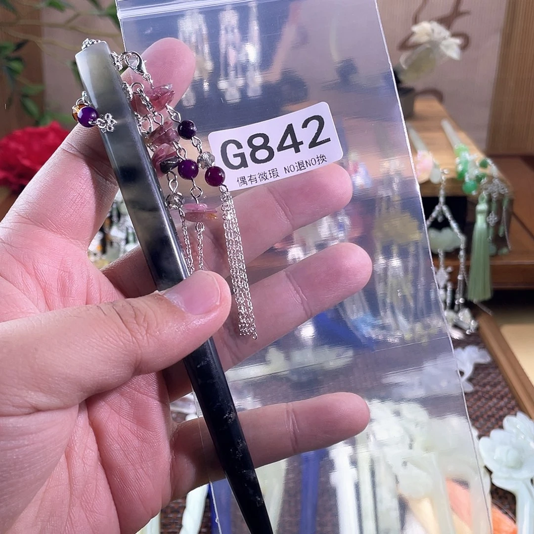 A***7蛇纹石玉合金发簪