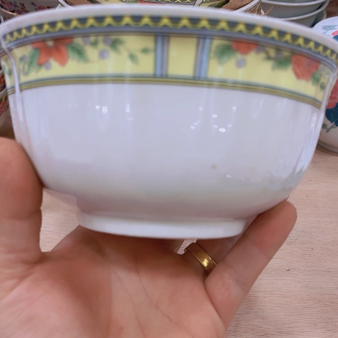 釉中五彩15.5公分面碗