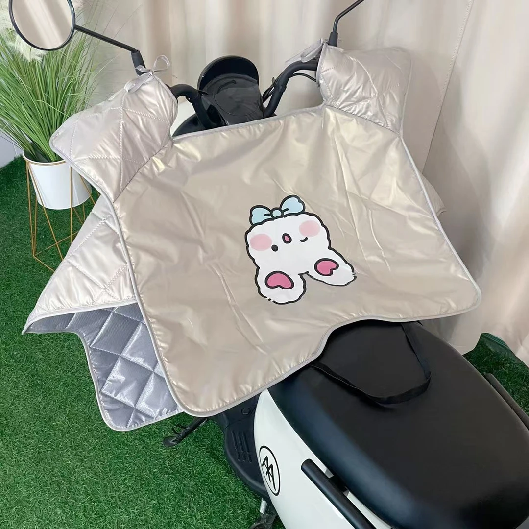夏季电动车挡风被防晒防水PU面电瓶电车摩托车通用遮阳薄款新款