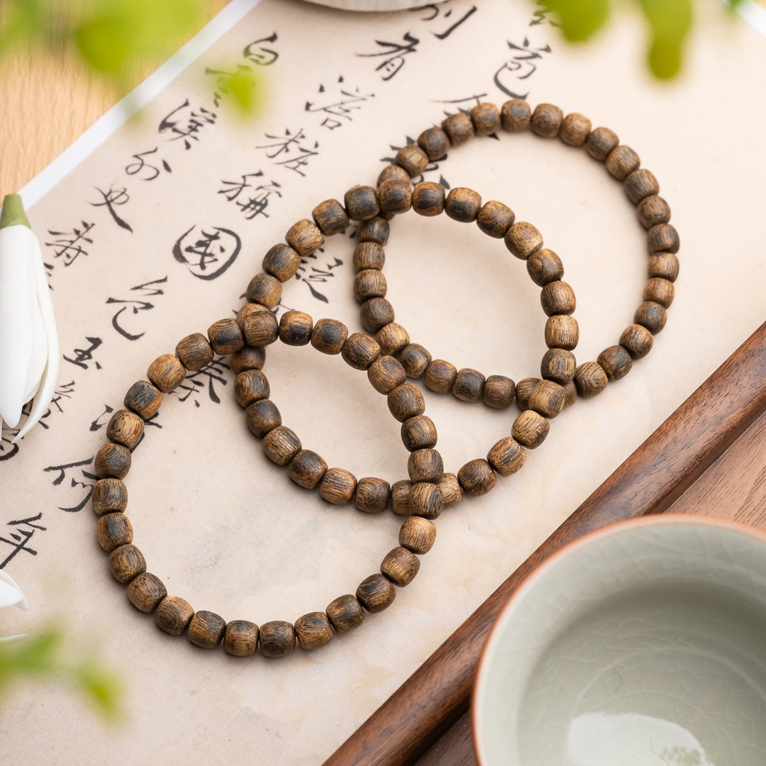 沉香红骨凹身沉香沉水6*7mm老型珠单圈手串（多样性发其一）