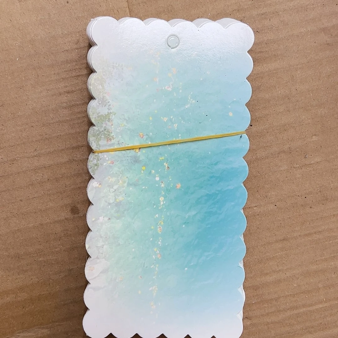 花边蓝色水波纹8×16 10张