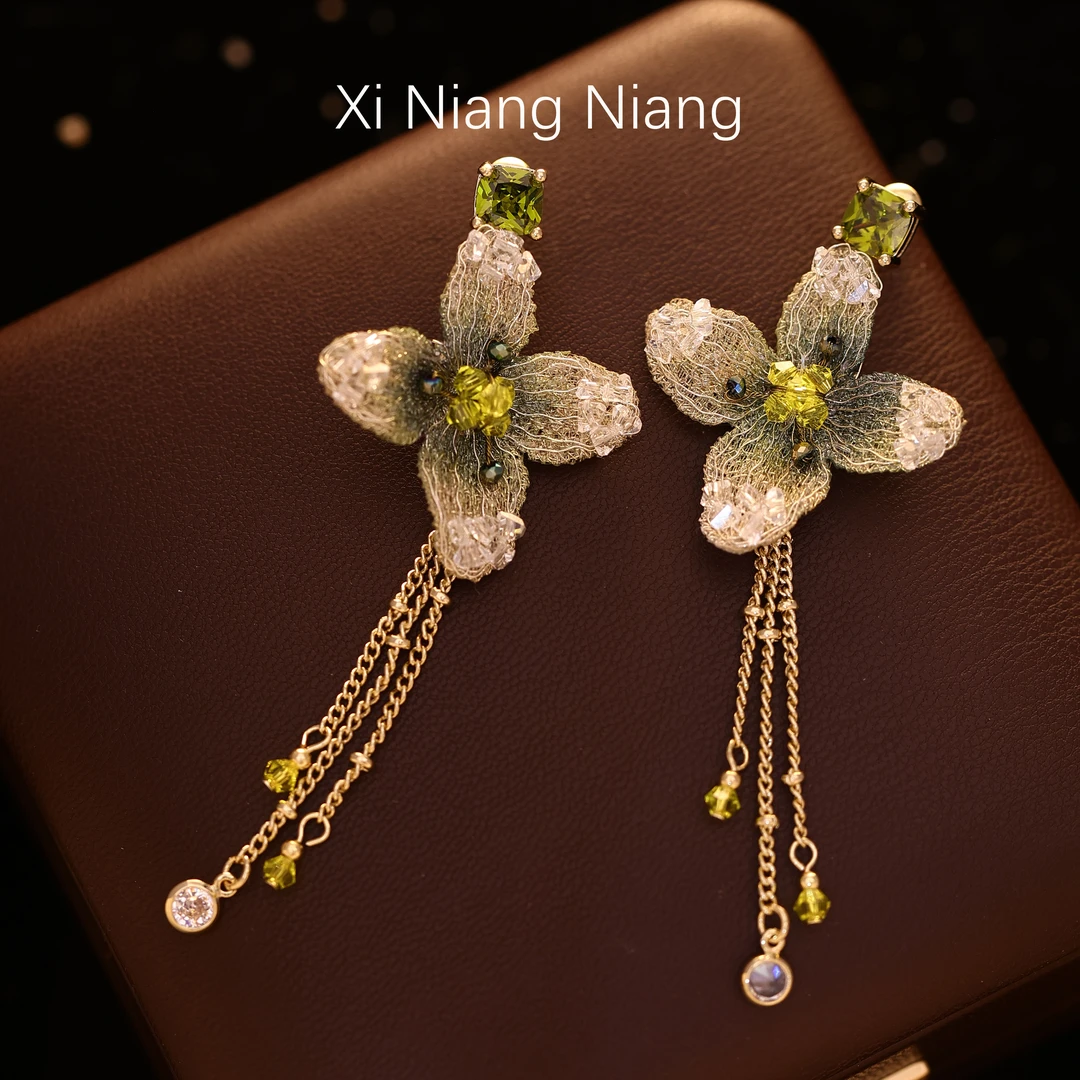 合金仿水晶耳饰 澜七-西子百搭耳环设计师款简约精致耳环-S3976