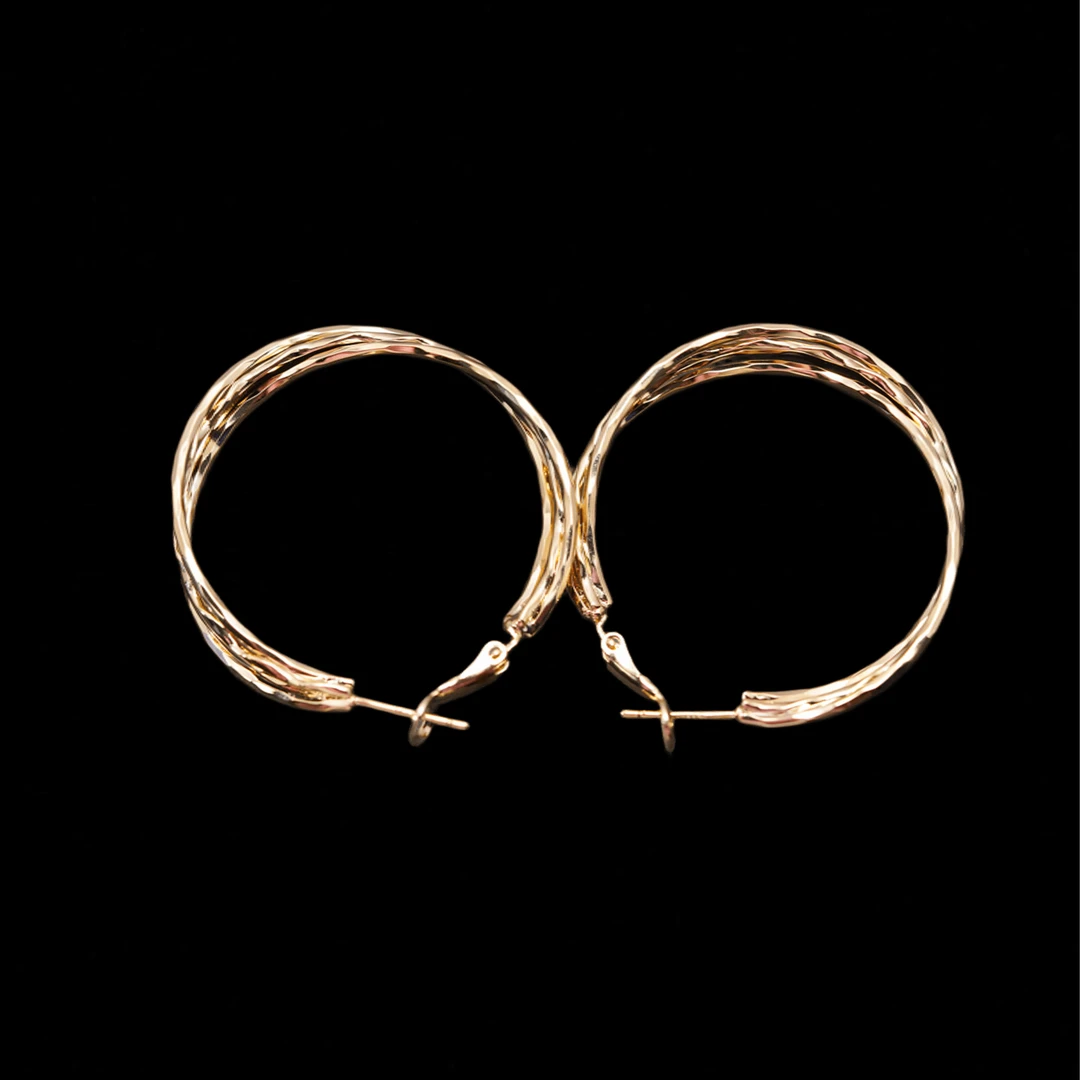 铜合金耳饰 时尚气质百搭金色大耳圈5332