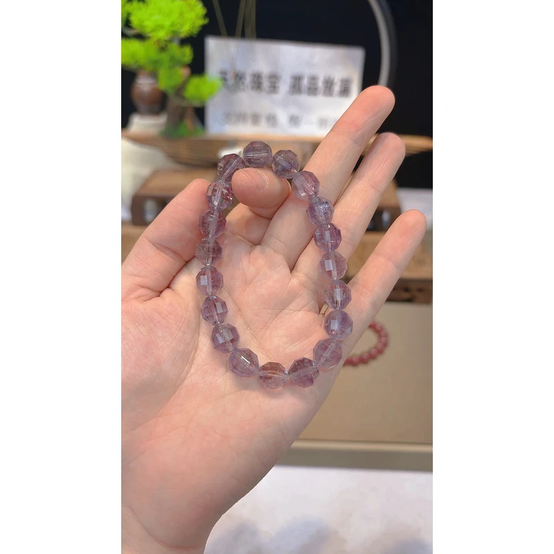 单圈素圈切面紫水晶款手串Y1236
