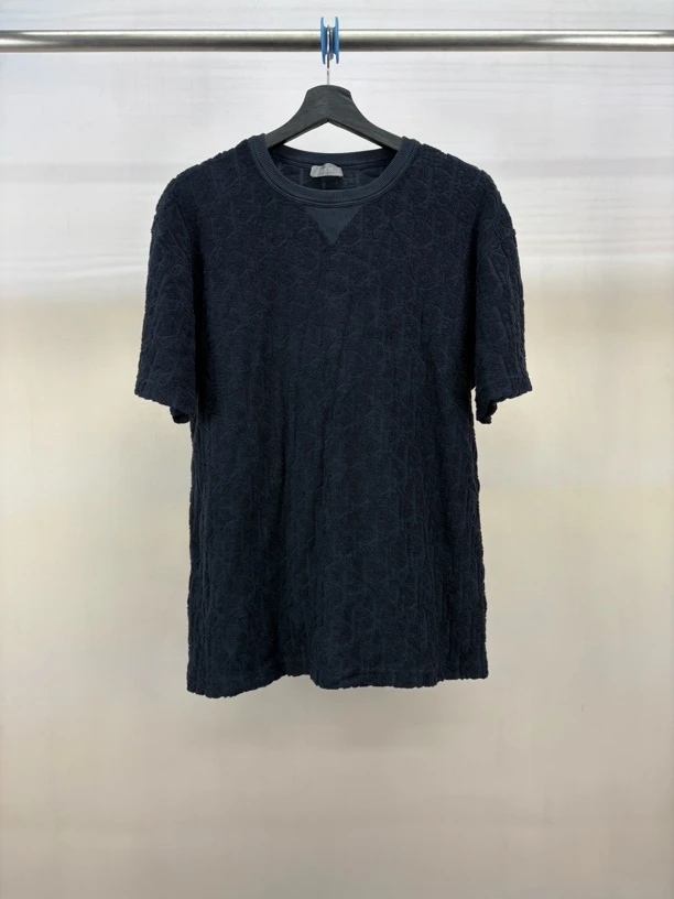 99新 DIOR/迪奥 深蓝老花毛巾短袖/S M码/M5514