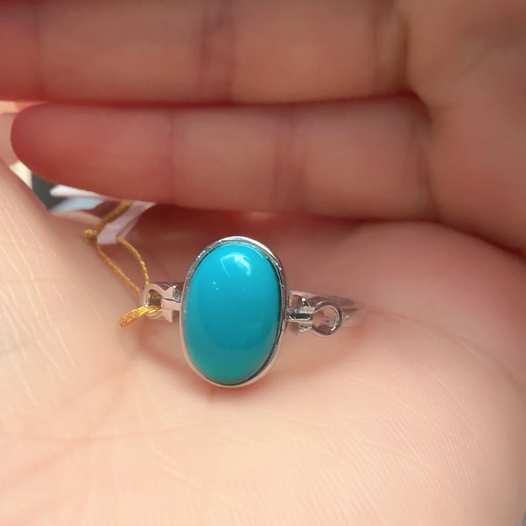 绿松石银S925镶嵌戒指