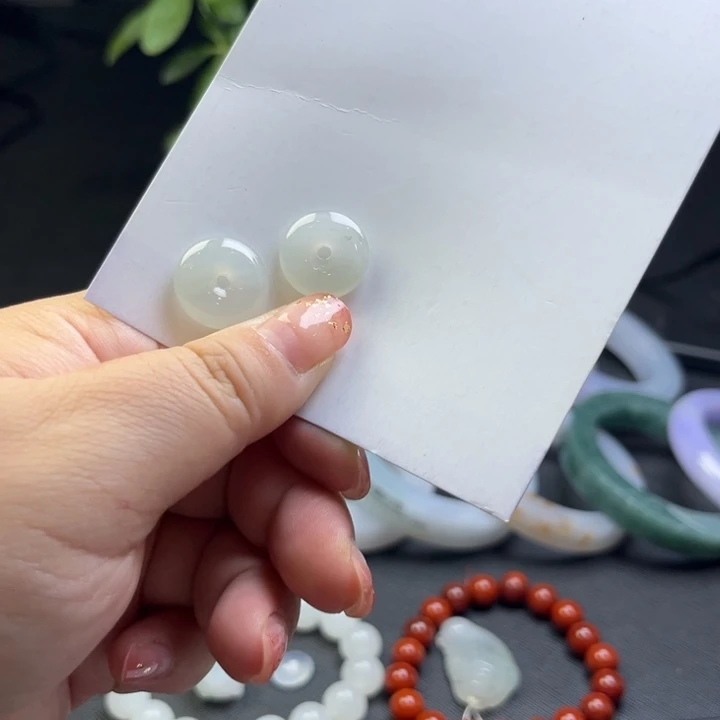 翡翠未镶嵌吊坠(不含链)白冰平安扣