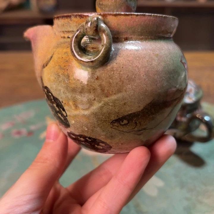 青***山柴烧纯手工手绘陶瓷