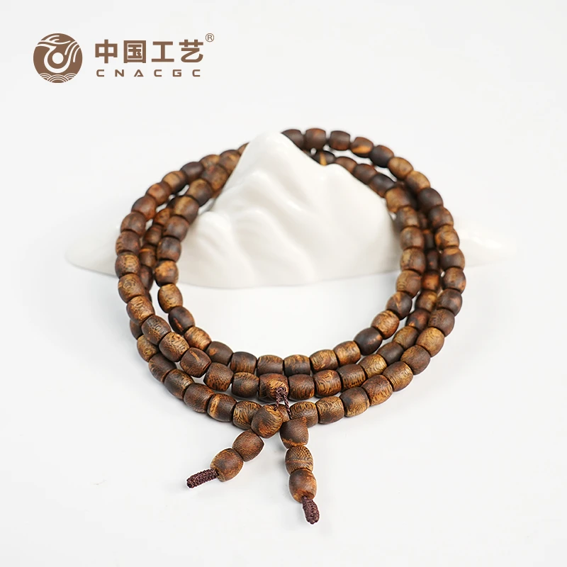 沉香【中国工艺】沉香8mm*108颗鼓珠多圈手串有韵味多样性发其一