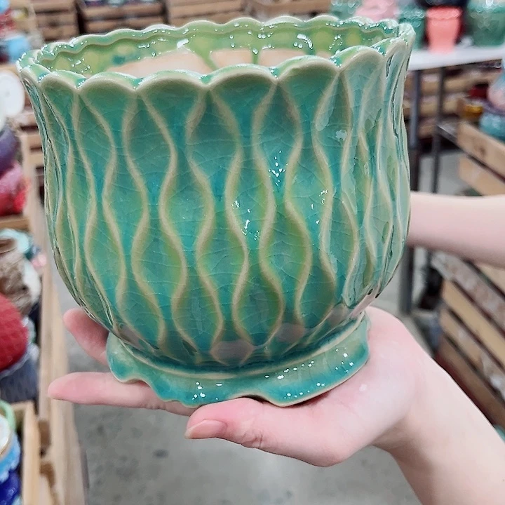 有孔.凑单10元陶瓷花盆发货！