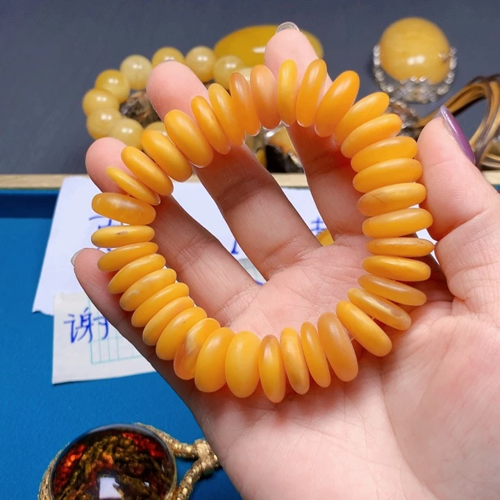 手链琥珀未镶嵌波兰设计款琥珀蜜蜡