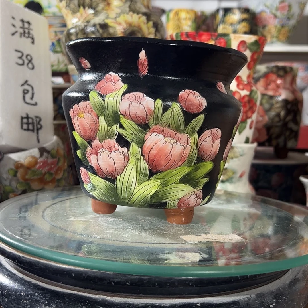 景德镇手绘花盆幸运花盆
