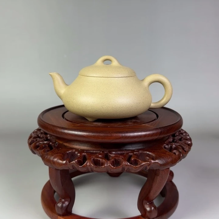 用***8茶壶本山绿泥汉棠石瓢壶180 cc全手工制作