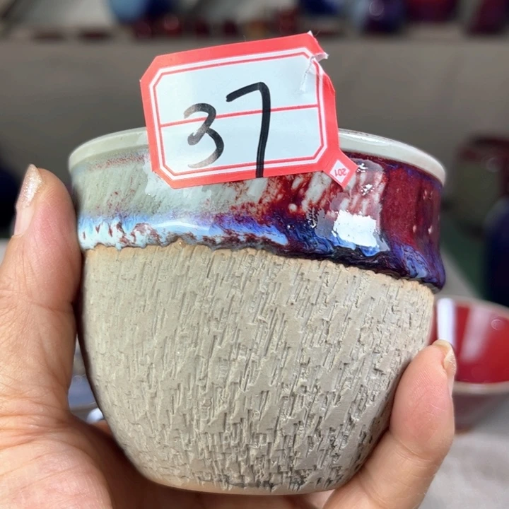 瓷片钧瓷手工艺品牌杯子