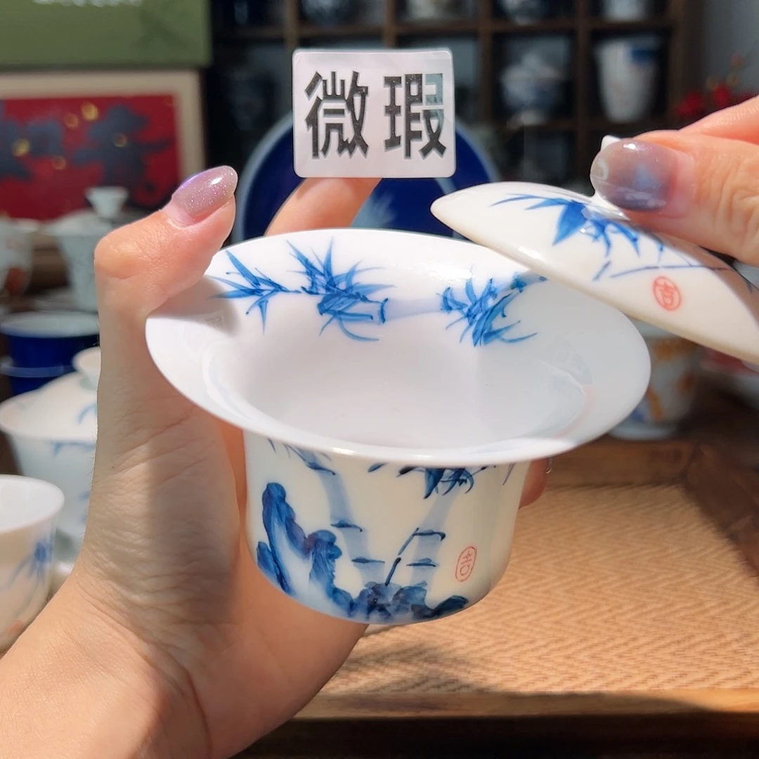【闪购商品】微瑕 手绘 盖碗