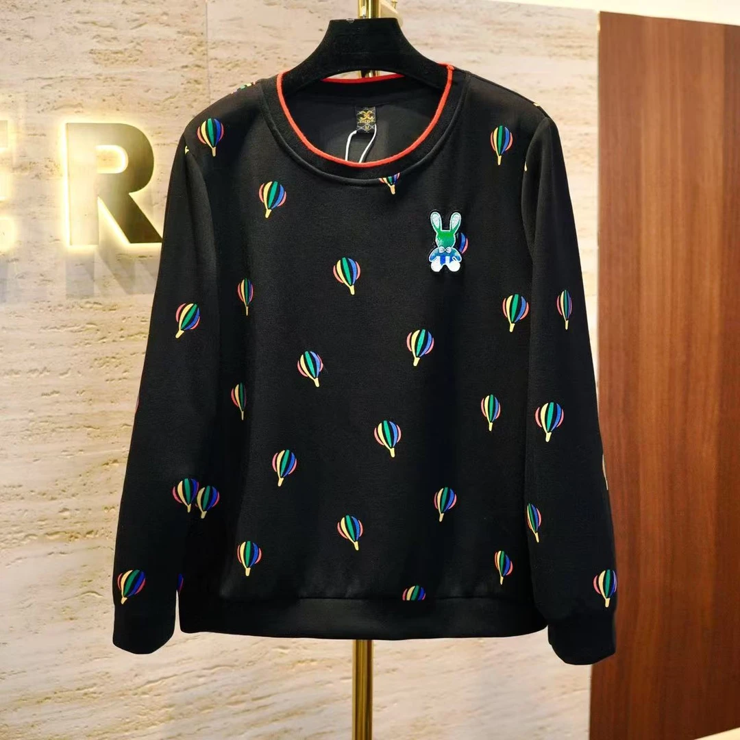 【彩色气球兔圆领卫衣】春款新款休闲显瘦减龄烫钻套头卫衣女士上衣