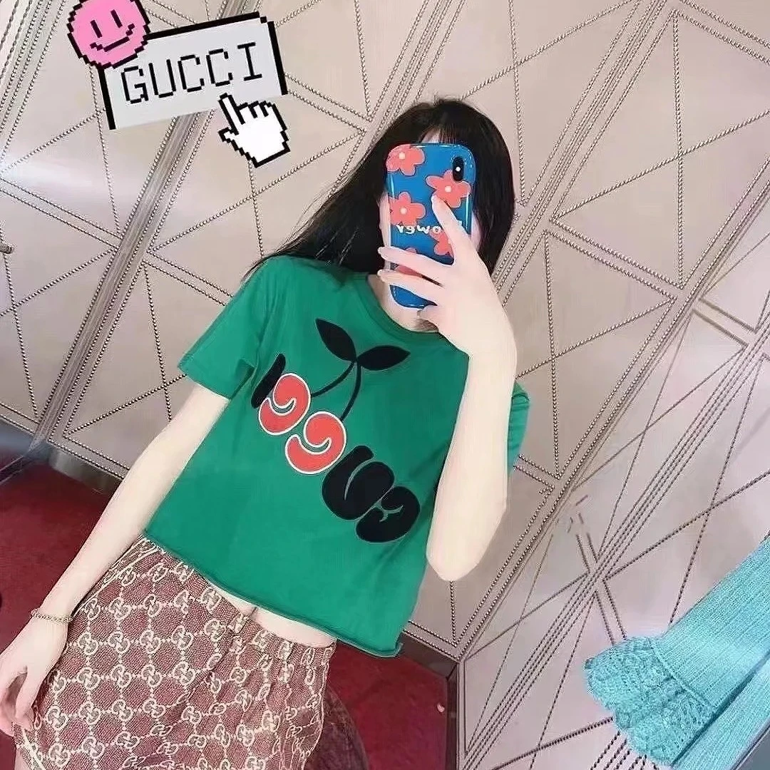 99新 GUCCI/古驰 A1252/网红爆款短T恤/XS码