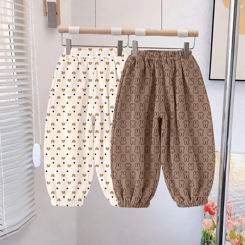 儿童裤子新款女童百搭休闲薄款灯芯绒束脚裤中小童宝宝春秋运动裤