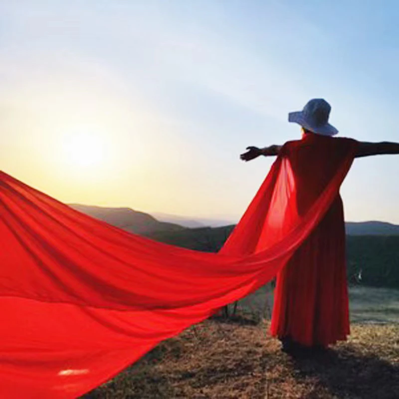 『衣美仙』超仙超大纯色丝巾围巾防晒披肩舞蹈走秀沙滩百搭款