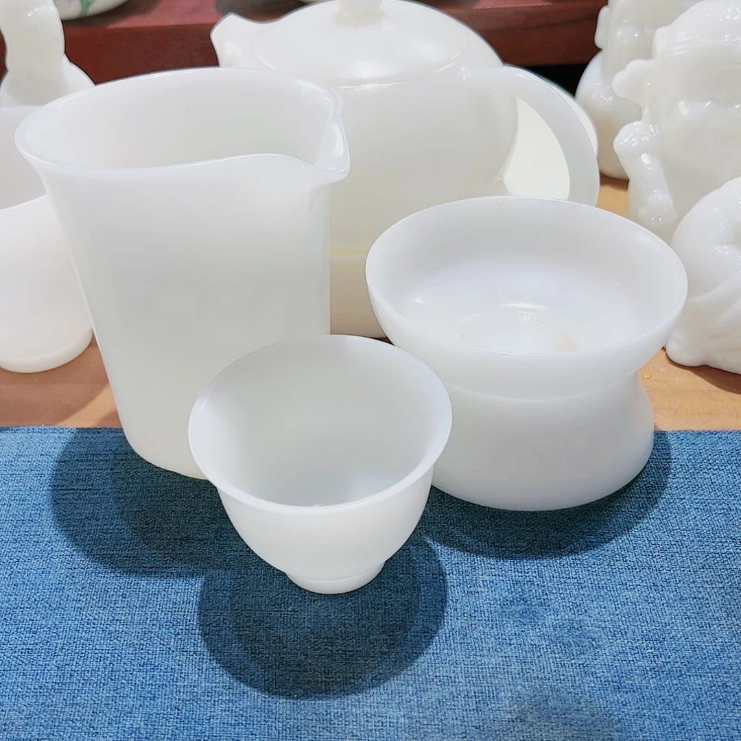 瓷片素烧璞玉1壶6杯套组礼盒