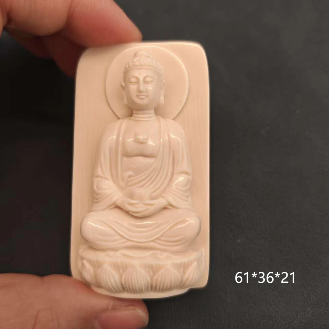 【叶】阿弥陀佛猛犸牙工艺品A00115/672