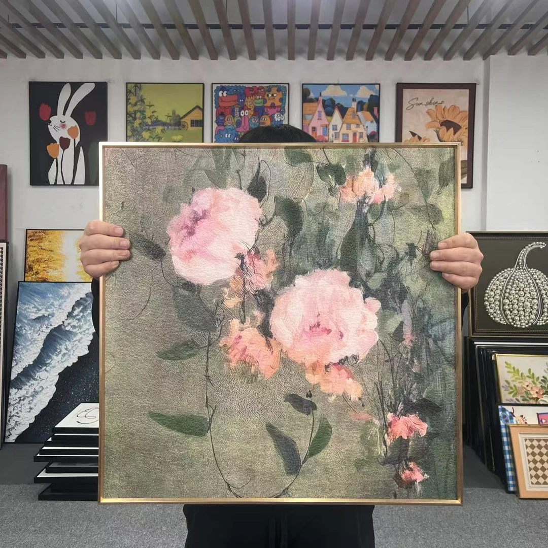 美式复古花卉卧室装饰画餐厅挂画小众装饰画6060