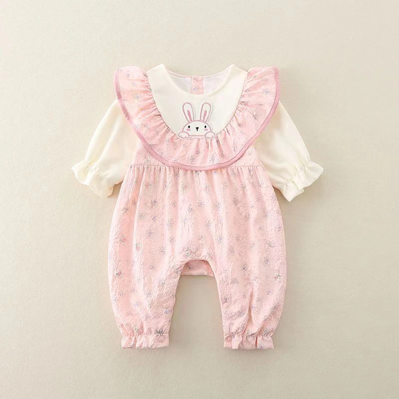 婴幼儿衣服双层连体衣夏天蛇年新款春秋款满月百天纯棉哈衣爬服