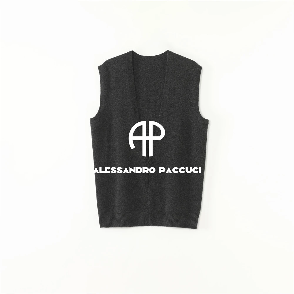 AP洛哥53268SK【太奶马甲】100羊绒V领柔软时尚休闲针织开衫马甲